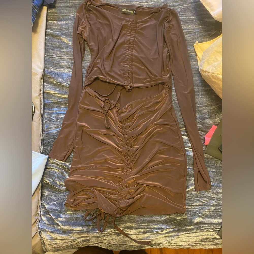 Brown bodycon dress PLT
